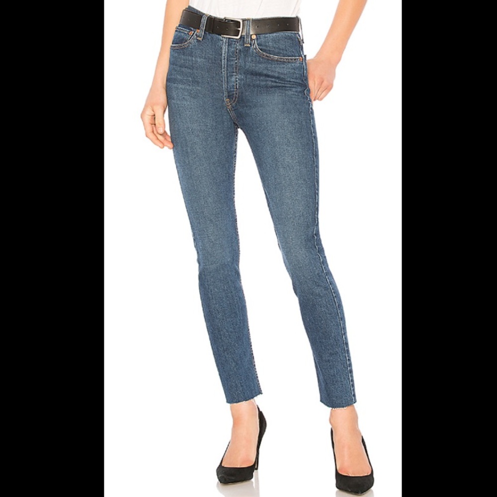 Re/Done High Rise Ankle Crop Jean